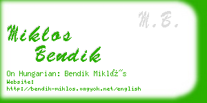 miklos bendik business card